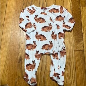 Milkbarn Bunny Print Baby Pajamas